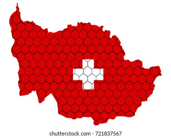 Isolated textured flag of switzerland, vector illustration