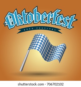 Isolated textured flag and text, Oktoberfest Vector illustration