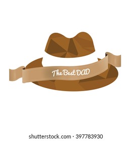 Isolated textured hat with a ribbon with text for father's day celebrations