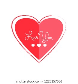 Isolated textured heart shape. Valentine day. Vector illustration design