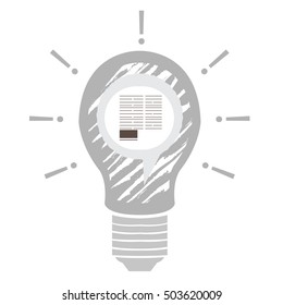 Isolated textured lightbulb with abstract text, Vector illustration
