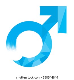 Isolated textured men gender symbol, Vector illustration
