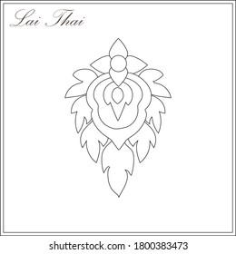 isolated Thai pattern vector LaiThai design 