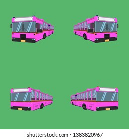 isolated. thailand car vehicle pink bus transport vector illustration eps10