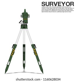 Isolated theodolite on transparent background