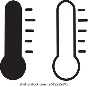 Isolated thermometer icon set. gradient temperature symbols, Weather Sign, thermometer High and low temperature, Vector illustration.
