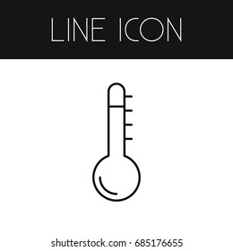 Isolated Thermometer Outline. Temperature Vector Element Can Be Used For Thermometer, Temperature, Measurement Design Concept.