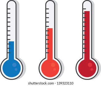 Isolated thermometers in different colors 