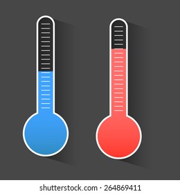 Isolated thermometers in different colors