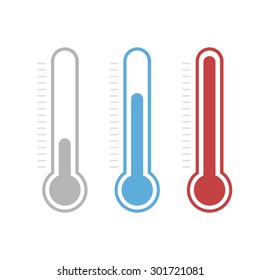 Isolated thermometers in different colors