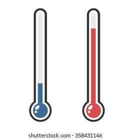 Isolated thermometers in different colors