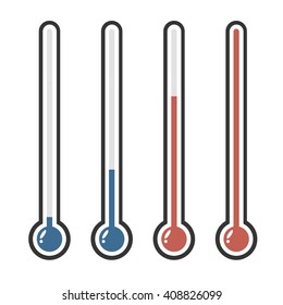 Isolated thermometers in different colors