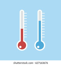 Isolated thermometers in different colors