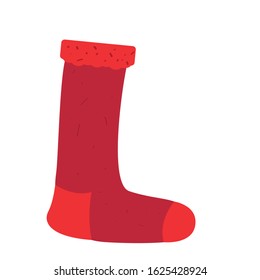 Isolated thick socks image. Winter clothes icon - Vector