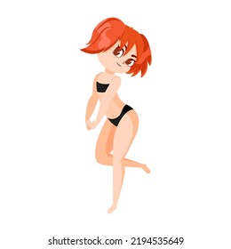 Isolated thin body positive vector illustration