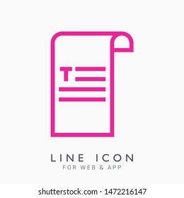 Isolated thin line vector document file icon for office desktop.