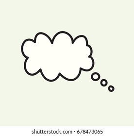 Isolated thought Dialogue Balloon. Flat Design.