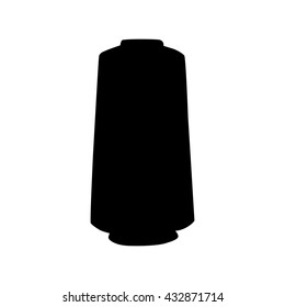 isolated thread roll silhouette on white background