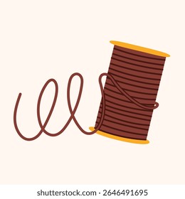 Isolated thread spool for sewing. Tools for tailoring craft, needlework, needlecraft supplies. Bobbins for repair, handwork, handicraft. Flat vector illustration, eps 10