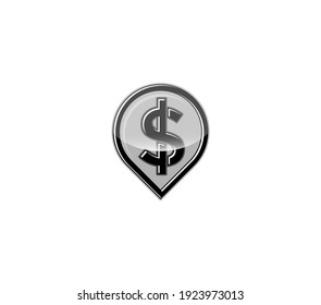 imagen vectorial del logotipo del dinero en moneda de tres dimensiones