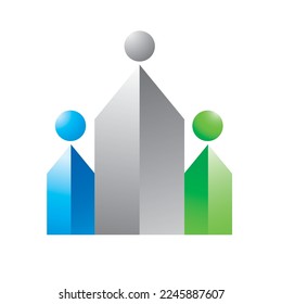 isolated three people vector icon