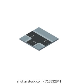 Isolated Three Ways Isometric. Crossroad Vector Element Can Be Used For Road, Crossroad, Way Design Concept.
