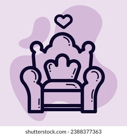 Isolated throne icon Royalty icon Vector