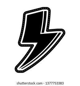 Isolated thunder icon dotted sticker. Vector illustration design