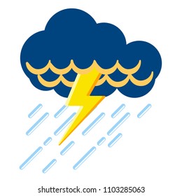 Isolated thunderstorm weather icon