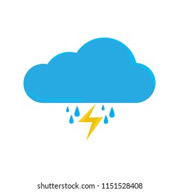 Isolated thunderstorm weather icon