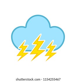Isolated thunderstorm weather icon
