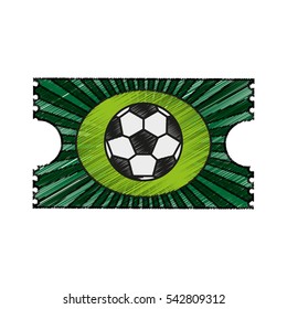 Isolated ticket of soccer design
