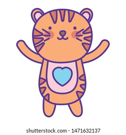 Isolated tiger cartoon vector design