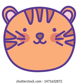 Isolated tiger cartoon vector design