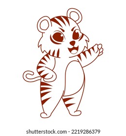 Isolated tiger draw baby vector illustration