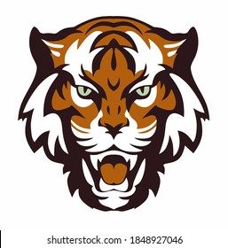 isolated tiger face pattern vector.