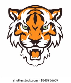 isolated tiger face pattern vector.