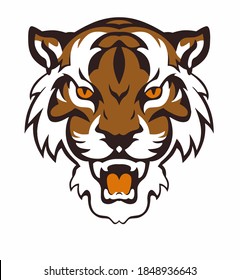 isolated tiger face pattern vector.