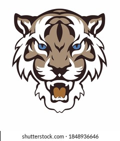isolated tiger face pattern vector.