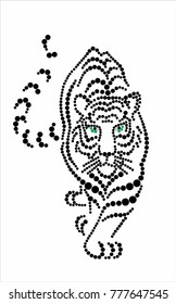 The isolated tiger goes