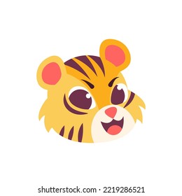 Isolated tiger head baby vector illustration