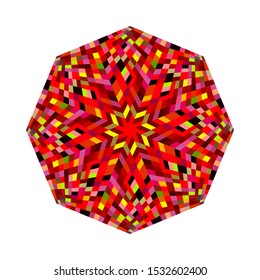 Isolated tiled mosaic octagon polygon - octagonal geometrical colorful vector design element