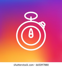 Isolated Timer Outline Symbol On Clean Background. Vector Stopwatch  Element In Trendy Style.
