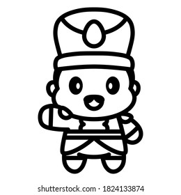 Isolated tin soldier cartoon. Christmas icon - Vector