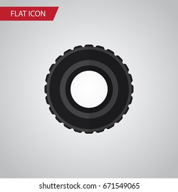 Isolated Tire Flat Icon. Wheel Vector Element Can Be Used For Tire, Wheel, Car Design Concept.