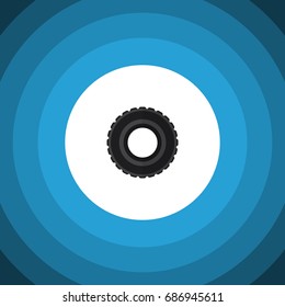 Isolated Tire Flat Icon. Wheel Vector Element Can Be Used For Tire, Wheel, Car Design Concept.