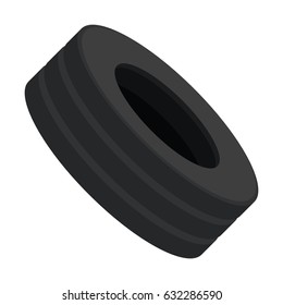 Isolated tire on a white background, Vector illustration