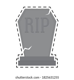 Isolated tomb halloween october scary icon sticker- Vector