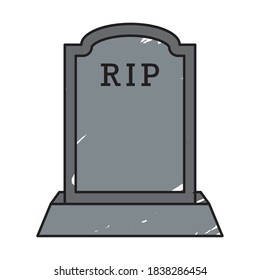 Isolated tombstone icon. Halloween season icon - Vector