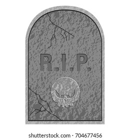 Isolated Tombstone Icon On A White Background, Vector Illustration